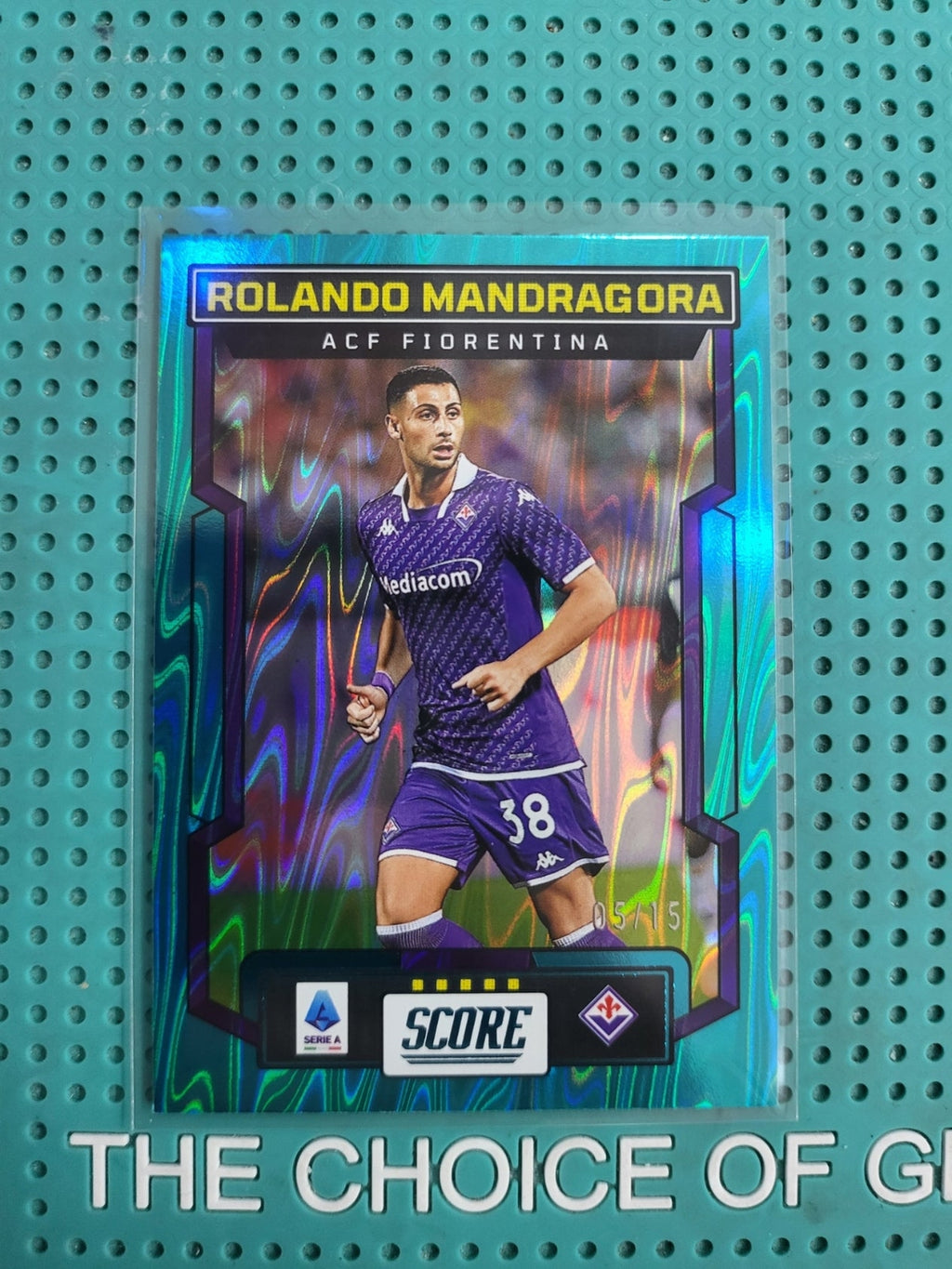 panini score 2023/2024 rolando mandragora laser green 5/15 n38
