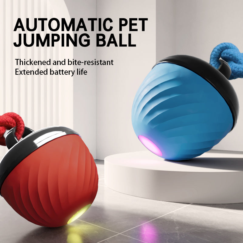 Smart Dog Cat Toy Ball Electronic Interactive Pet Toy Moving Ball Rope USB 3 Modes Automatic Moving Bouncing For Puppy Chew Products Pets Products