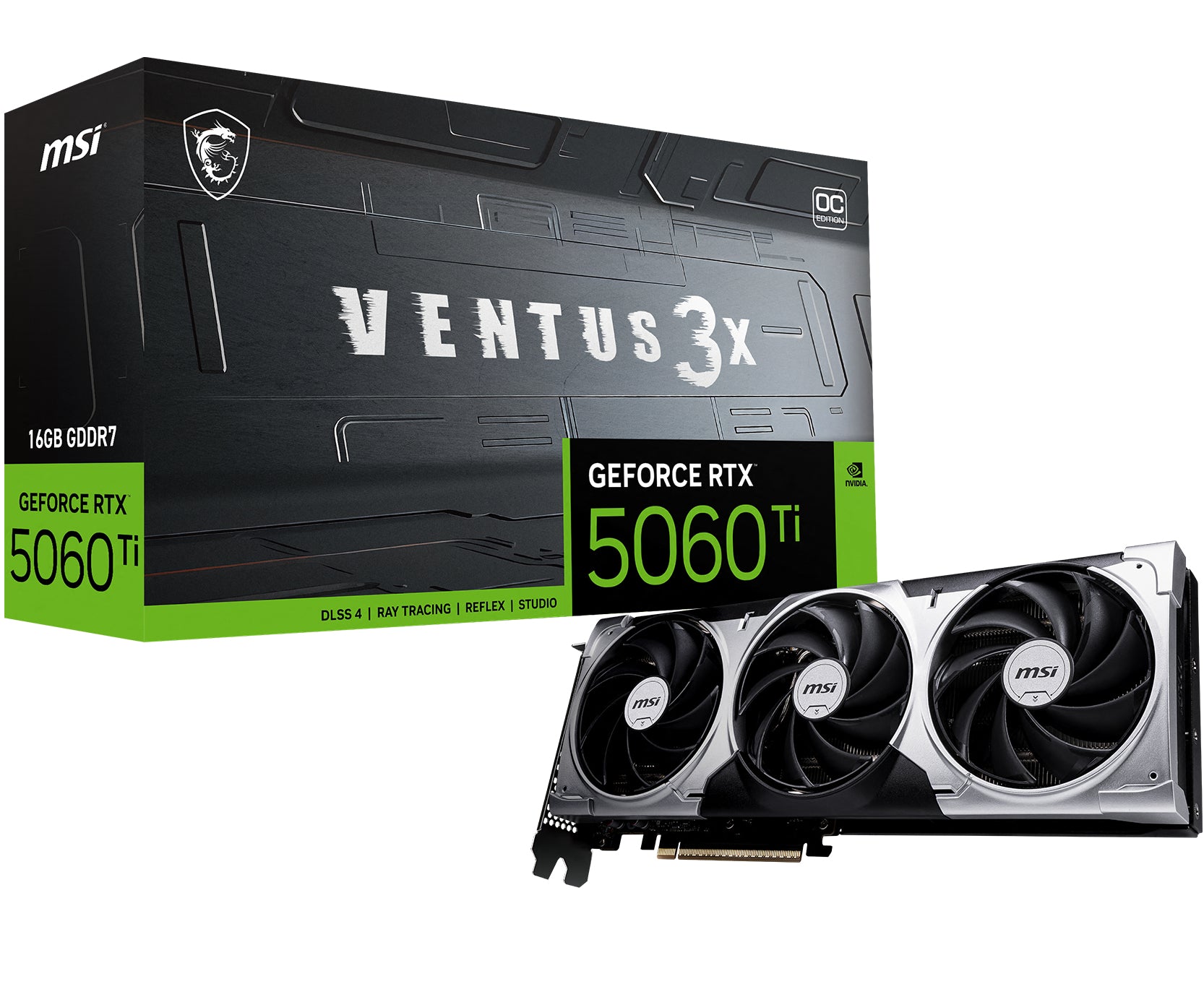 VGA MSI RTX 5060TI VENTUS 3X OC 16GB GDDR7 256BIT 1H/3DP