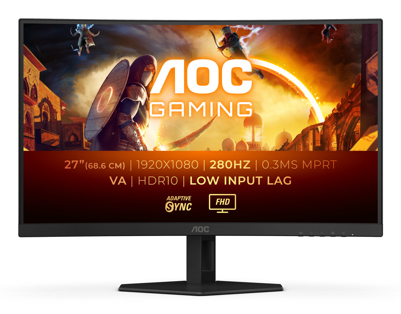 MON 27VA  FHD HDMI DP  CURVED AOC C27G4ZXE 0,3MS 280HZ 300CD