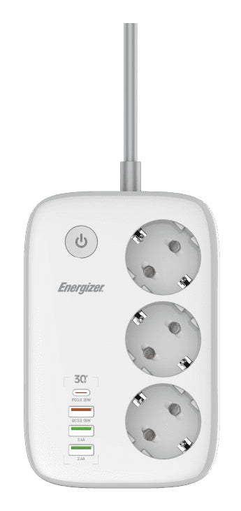 PRESA MULTIPLA ENERGIZER 3 SCHUKO + 4 USB A CON INTERRUTTORE E WIFI