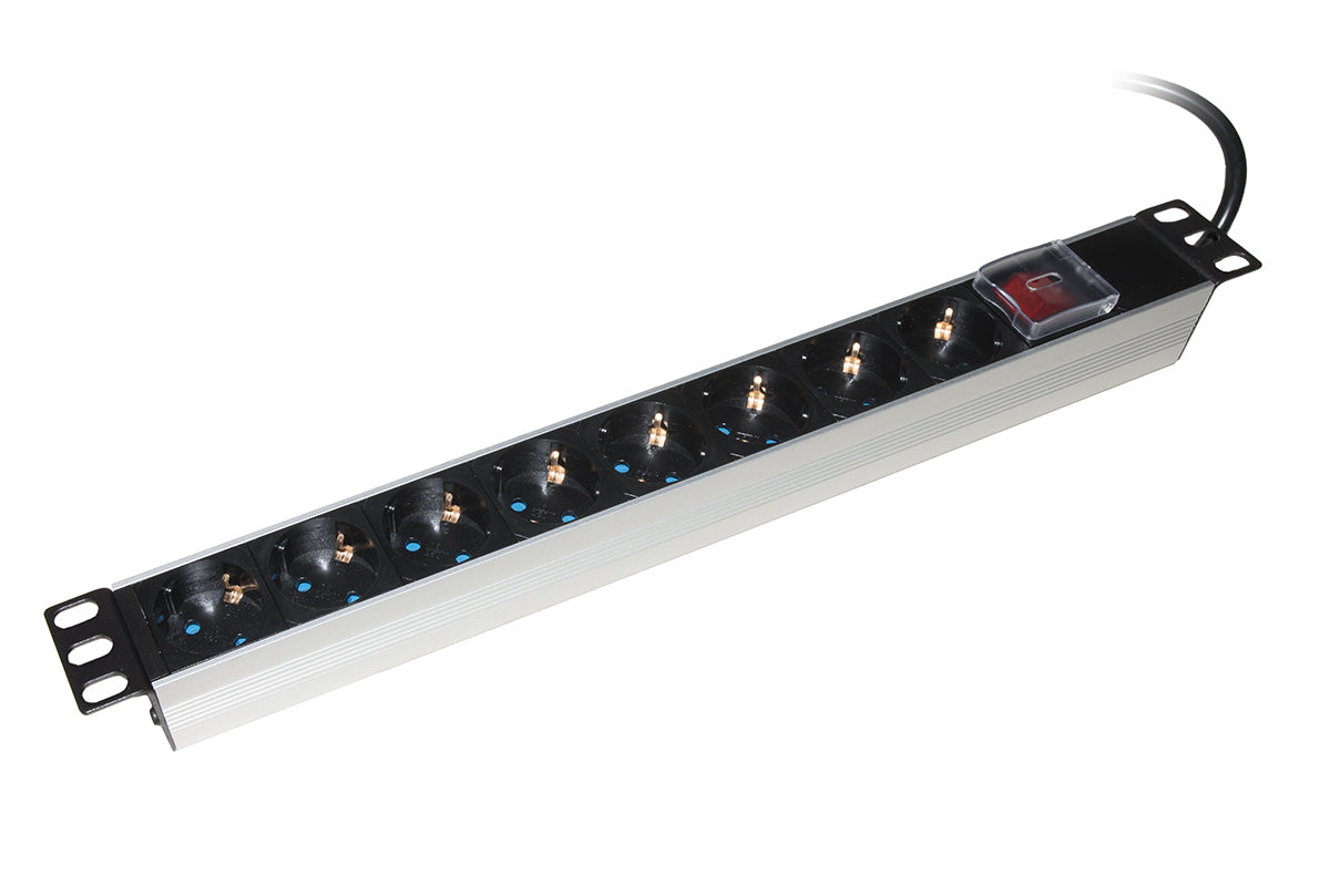 ARMADIO RACK MULTIPRESA 8 PRESE 19 SCHUKO CON INTERRUTTORE