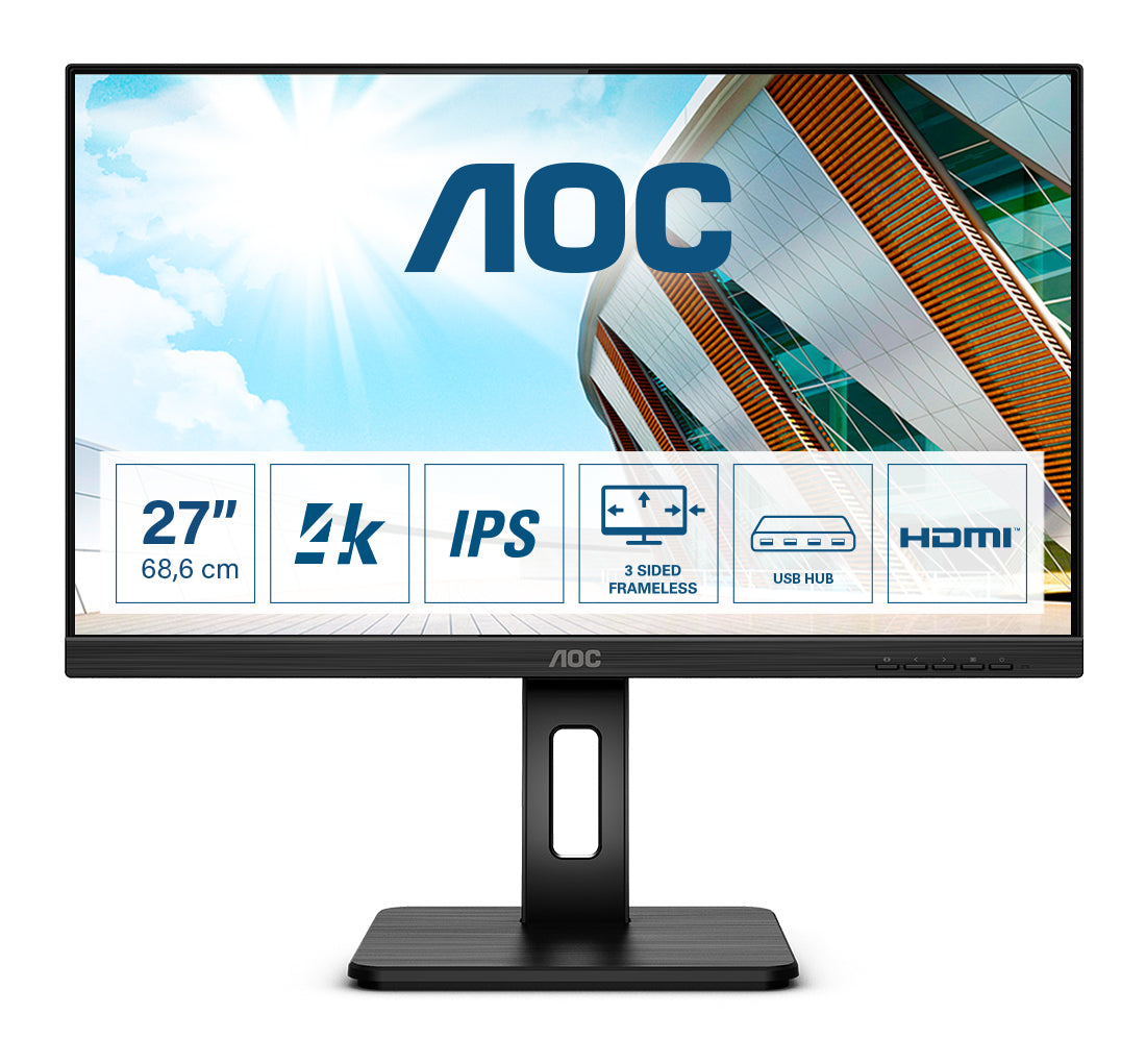 MON 27IPS UHD 4K  DP MM HDMI PIVOT AOC U27P2 USB REG ALTEZZA