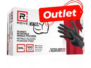RMove Guanti Cnf.Danneggiata Nitrile Nero SP 8.5g 1Cnf/100pz Tg/XXL