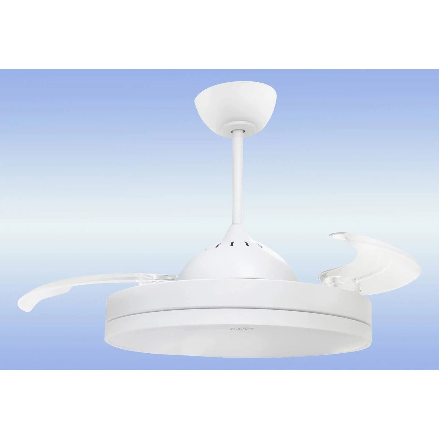 Sygonix Ventilatore da soffitto 36 W (Ø x A) 480 mm x 400 mm Bianco controllato da App, Pale reversibili, con illuminazione led