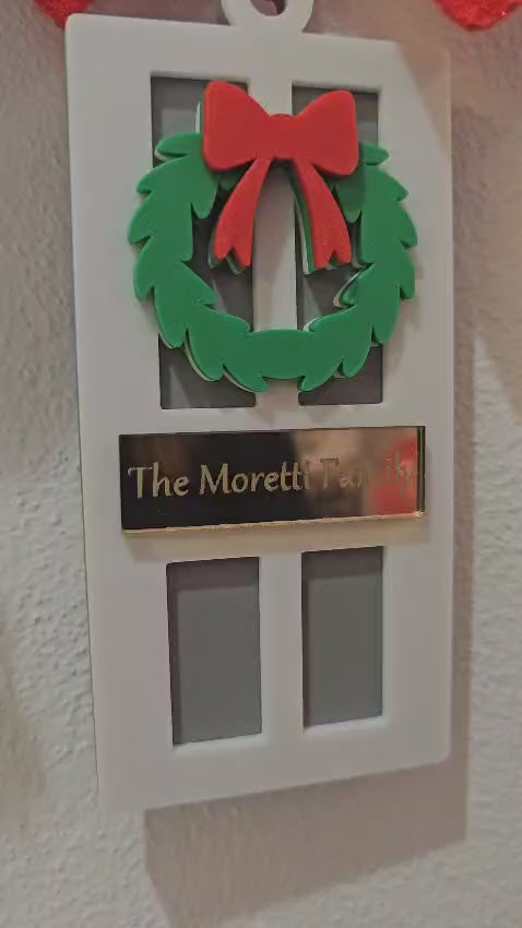 Porta da appendere natalizia con targa in plexi specchiato oro